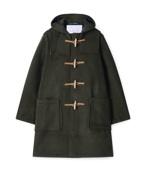 CLASSIC FIT DUFFLE COAT WITH WOODEN - OLIVE