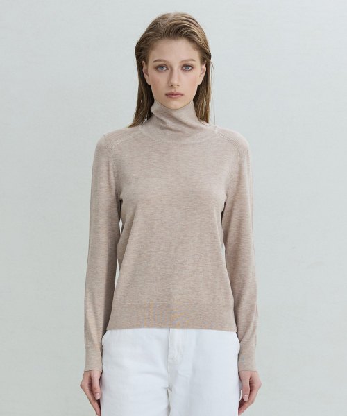 Basic Thin Turtleneck [BEIGE]