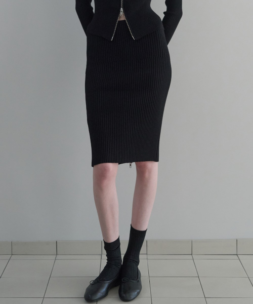 Ribbed Two-Way Bustier [BLACK]