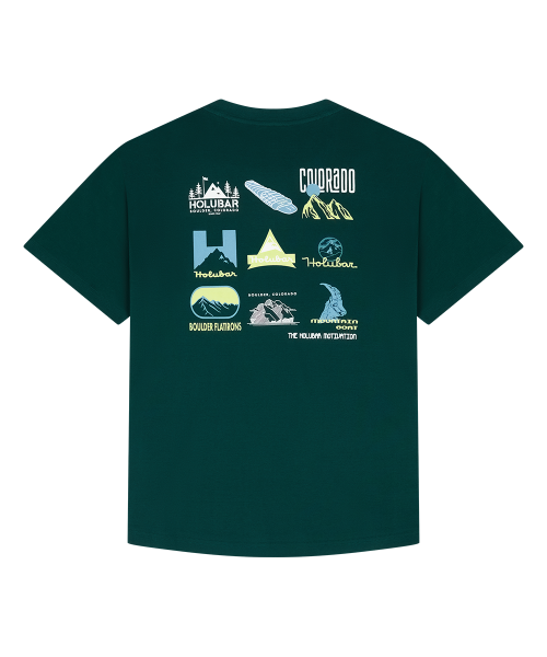 홀루바() Backpacking Graphic T Shirt Deep Green 상품 이미지