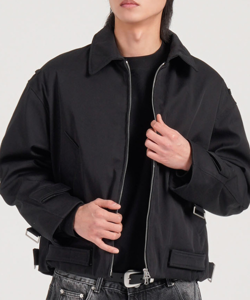 Укороченный двусторонний бомбер силуэта минимализм (Black)