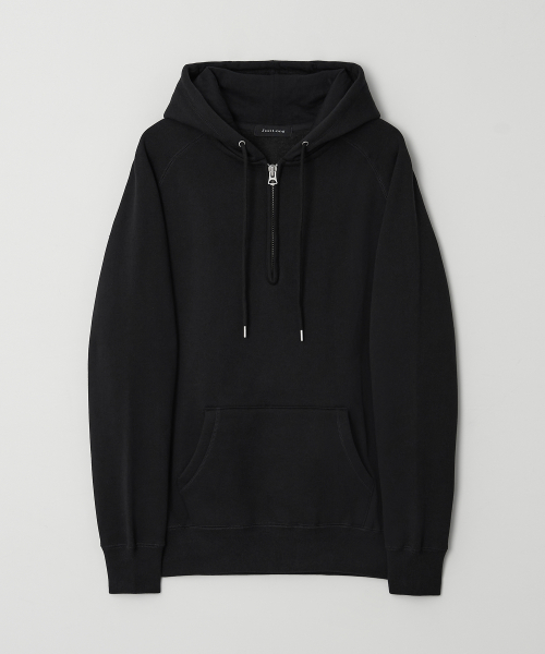 JN344 USA Cotton Half Zip Fleece Hoodie - BLACK