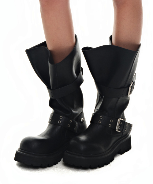 크리즈 와이드 부츠 Crease Wide Boots_Black
