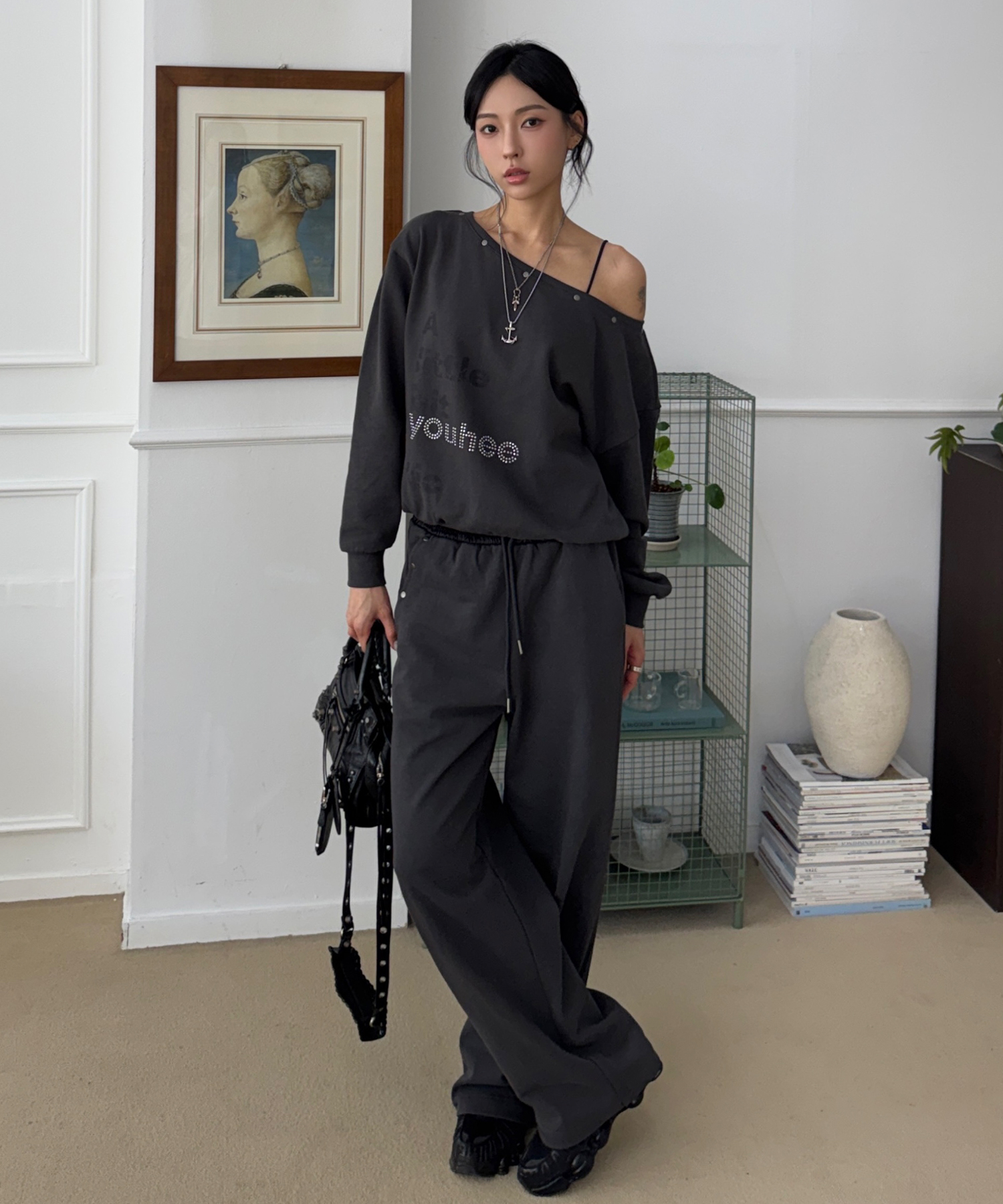 YOUHEETIC HOTFIX SWEATPANTS_CHARCOAL