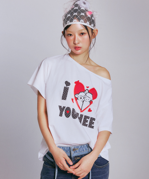 I LOVE OFF-SHOULDER T-SHIRTS_WHITE