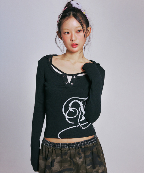 GRAPHIC HOODIE LONG SLEEVE_BLACK