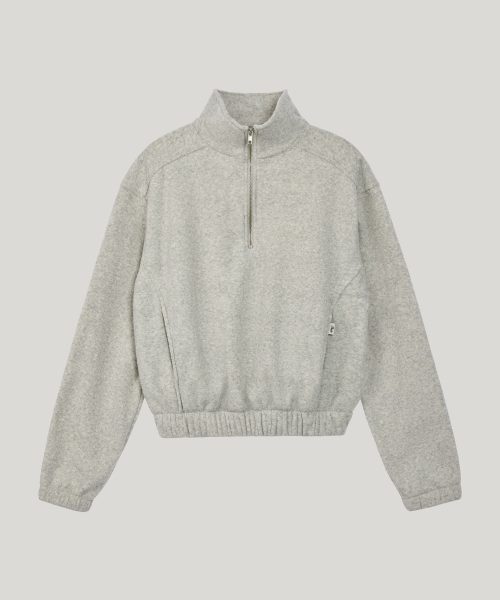 (terry)fleece half zip-up_w/melange