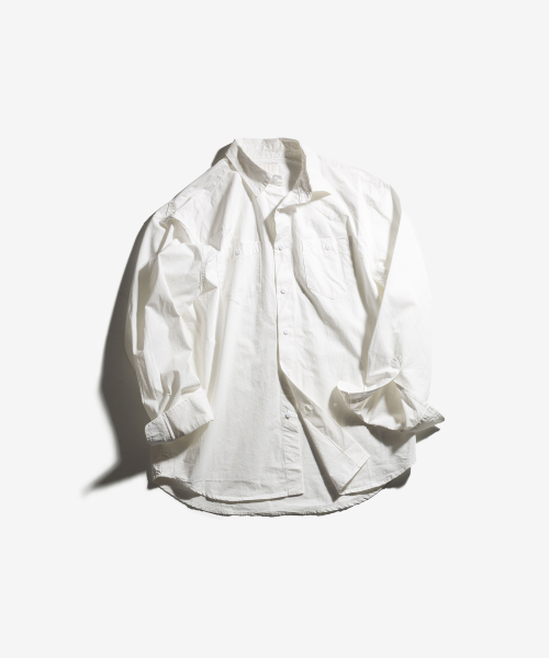 Винтажная поплиновая рубашка в стиле вестерн (Off-White)