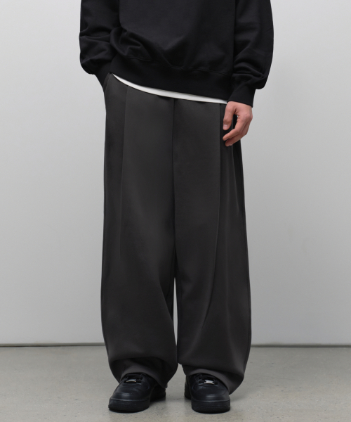 Широкие трикотажные джоггеры со складкой [Dark Gray]