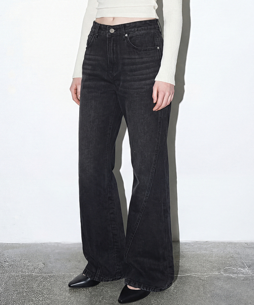 Джинсы клеш Twist (Black denim)