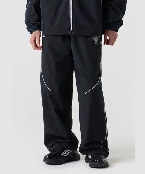 [UMBRO X NCT WISH] Джоггеры 2WAY оверсайз колорблок Black UR123CPT22