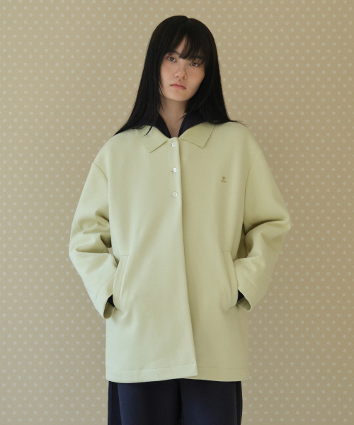 PIQUE TRENCH_PISTACHIO