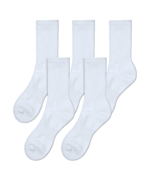 무신사 스탠다드() 크루 삭스 5팩 [화이트] 상품 이미지