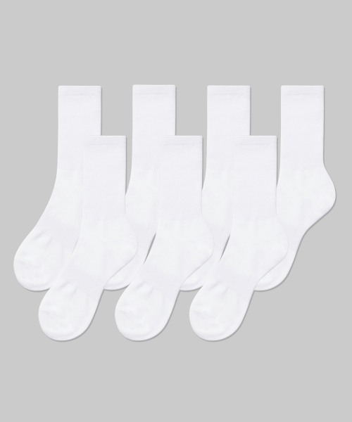 무신사 스탠다드() 라이트웨이트 크루 삭스 6팩 [화이트] 상품 이미지