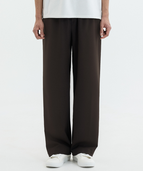 Брюки-слаксы унисекс semi-wide на резинке Brown