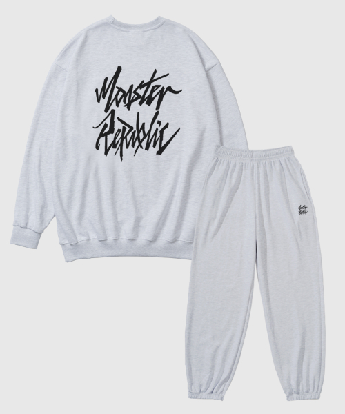 [SET] Свитшот с логотипом + джоггеры, Melange Gray