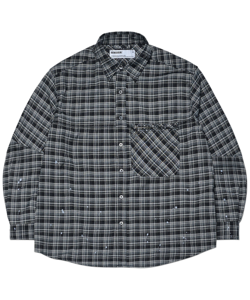 PAINTED PLAID рубашка - BLACK