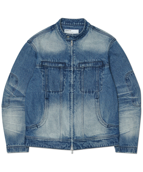 WASHED деним RIDER куртка - WASHED BLUE