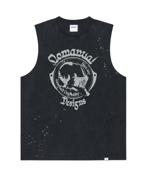 JOUST WASHED SLEEVELESS TEE - WASHED BLACK