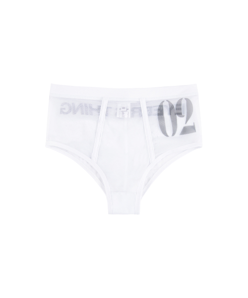 02 Logo Mesh Panty - White