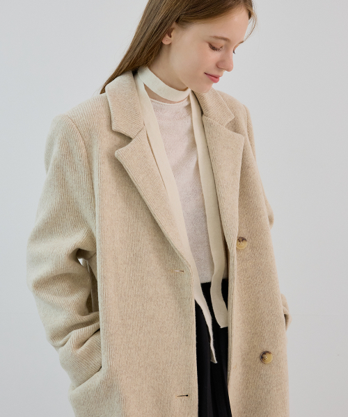 Базовое шерстяное пальто (Light Beige)