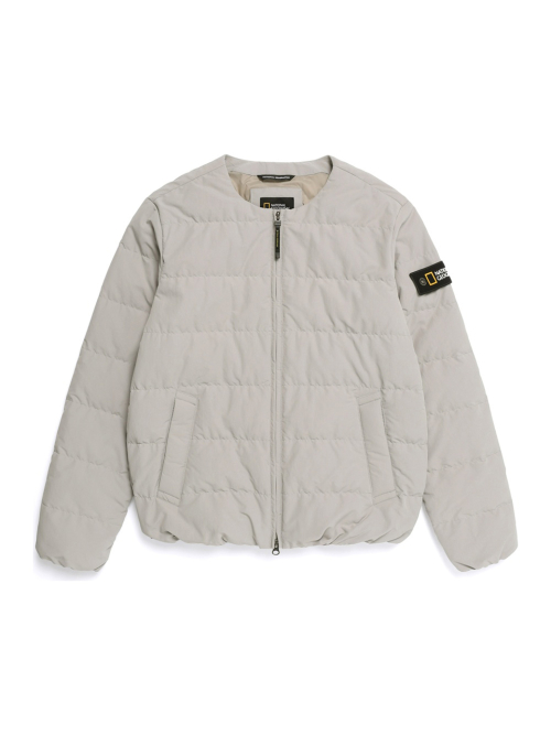 Легкий пуховик N254UDW029 Heron U-neck с патчем Beige
