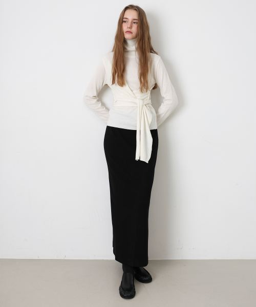 Wrap Line Wool Turtleneck - 아이