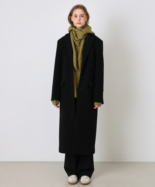 Пальто мериносовая шерсть 100% макси, Black