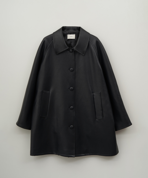Leather Half Trench пальто(Black)