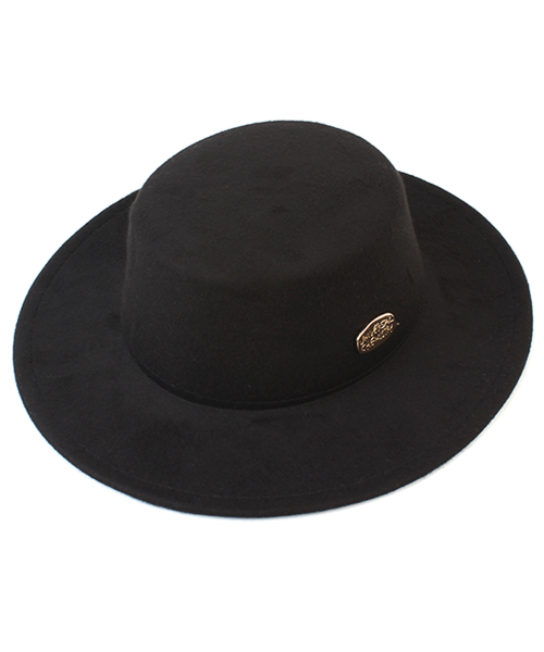 Poly Black Flat Fedora 페도라