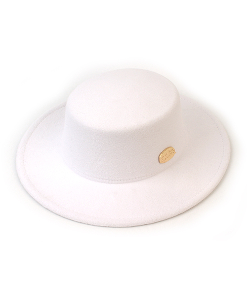 Poly White Flat Fedora 페도라