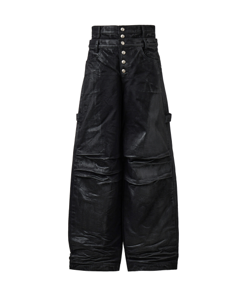 Багги с двойным поясом - coated black