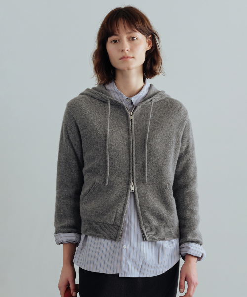 Alpaca Hood трикотаж Zip-up (Charcoal)