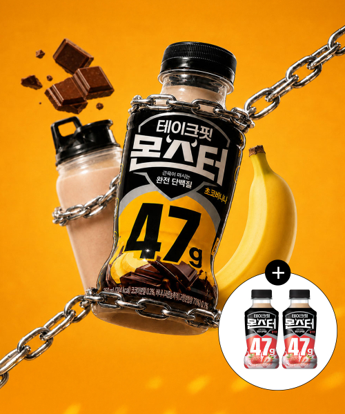 [24개+2개 혼합] 테이크핏 몬스터 초코바나나맛 350ml + 몬스터 딸기맛 350ml