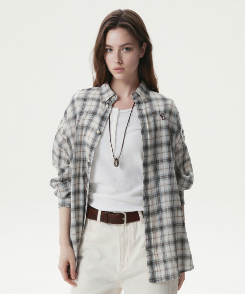 Summer Crinkle Check рубашка / WHYCG2371U