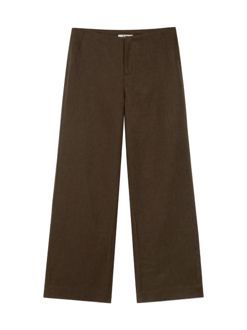 G LINEN SLACKS (BROWN)