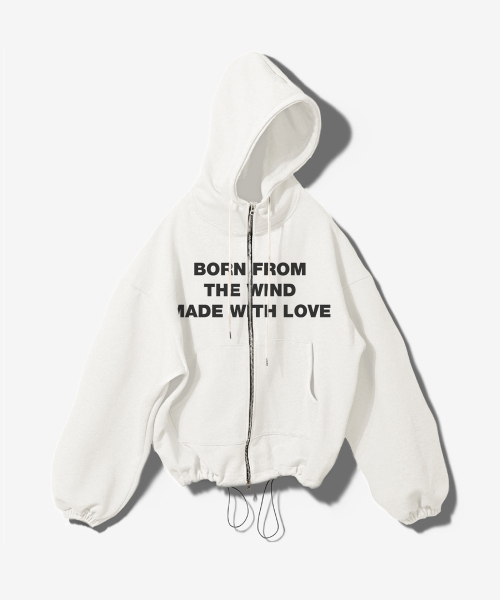 MWL шнур MID LENGTH HOODED ZIP UP - белый