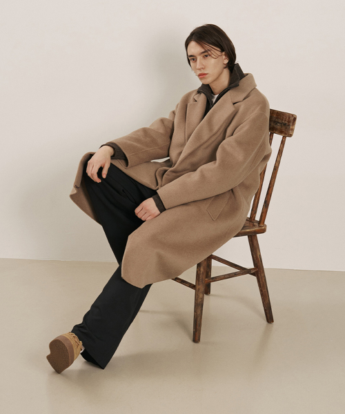 Полупальто оверсайз с лацканами (DK-BEIGE) (HBAHC80)