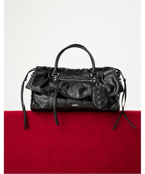 FRILL Tote Bag M с фрилом и цепочкой, Black, AABA6E730BK