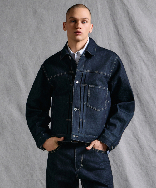 Selvedge Denim Trucker куртка 1 [Deep Indigo]