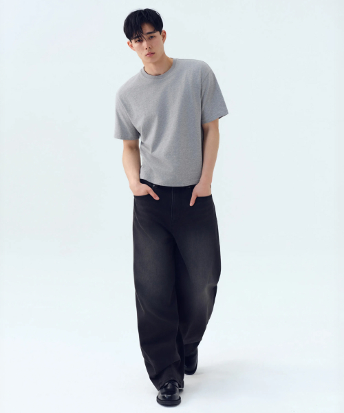 [COOLTANDARD] BALLOON джинсовые брюки [WASHED BLACK]