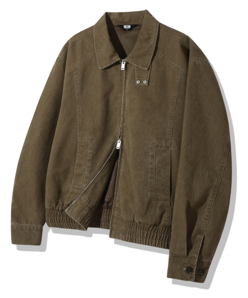 Укороченная хлопковая куртка с винтажной стиркой Khaki Brown