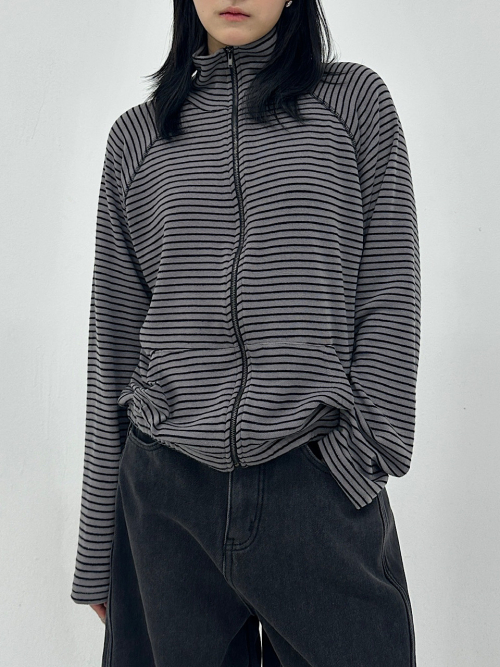 Stripe Zip-Up топ (2C)