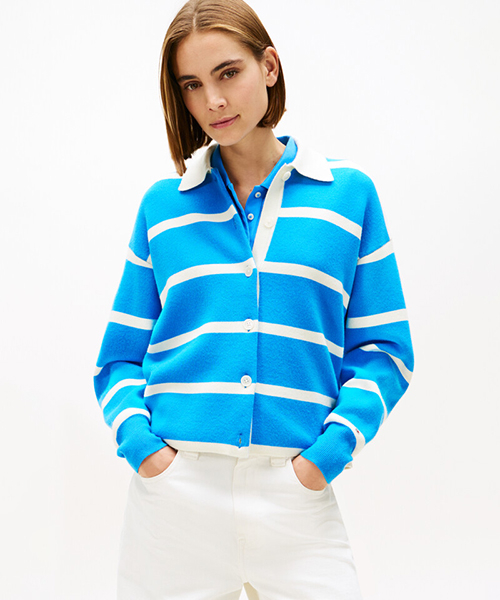 Кардиган Bold Stripe вязаный (T22G0KCD005WT10BB)