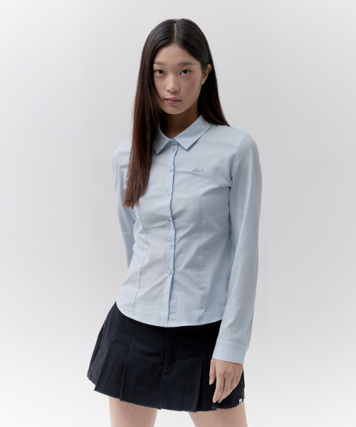 Приталенная рубашка Plain Slim Fit (Light Sky)