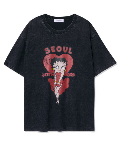 BETTYBOOP Monroe Seoul Over-fit T-shirt_Charcoal