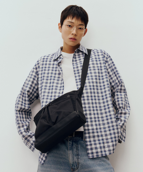 black nylon mini cross bag