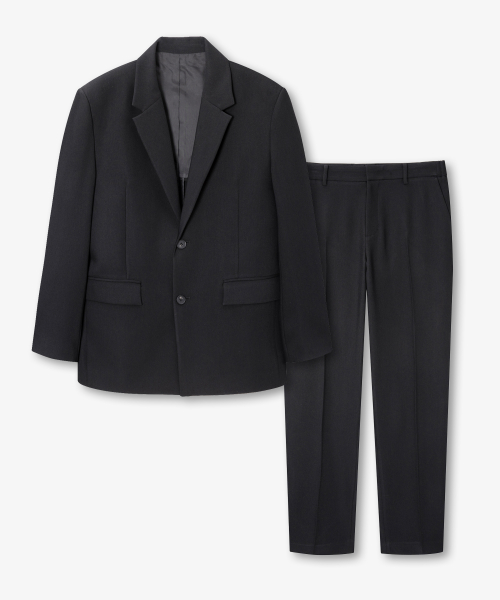 [SET][COUTURE]Oversized fit twill minimal wide set-up