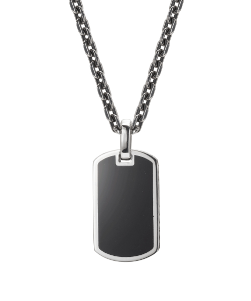 Dog Tag Onyx Rope Pendant