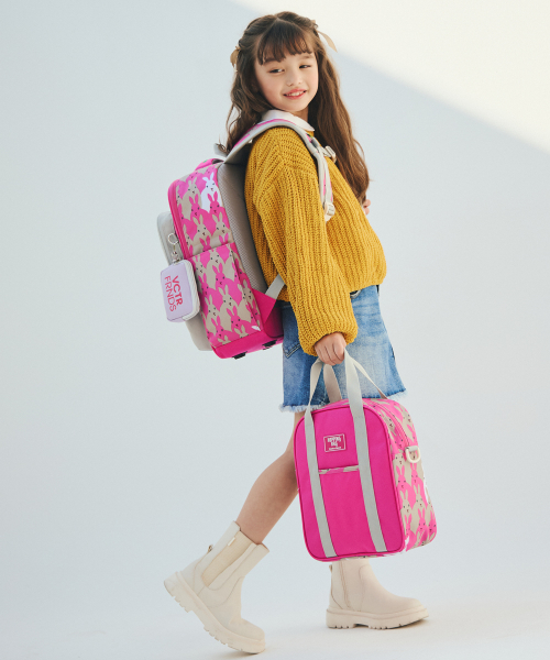 초등학생 저학년 기능성 경량 책가방2종세트 리플렉션 콤비 핑크 (책가방+보조가방)